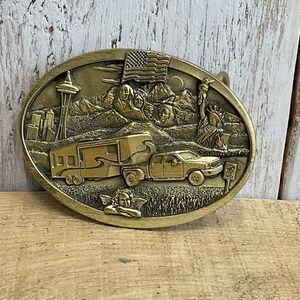 Bergamot Camper Belt Buckle Mens Mt Rushmore‎ Space Needle Statue of Liberty